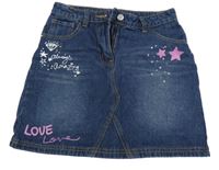 Tmavomodrá riflová sukně s nápisem a hvězdičkami George