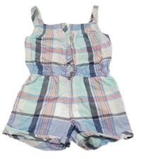 Bílo-barevný kostkovaný kraťasový overal gymboree
