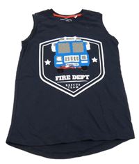 Tmavomodré tielko s autem z flitrů C&A