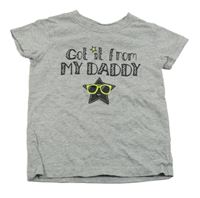 Šedé melírované tričko s nápisem 