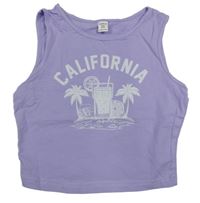 Lila crop top s nápisom Shein