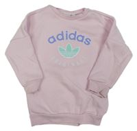 Světlerůžová mikina s logem Adidas