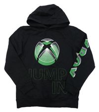 Černá mikina s X-BOX a kapucí