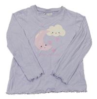 Lila pyžamové tričko s mraky H&M