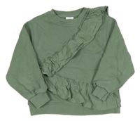 Khaki mikina s volánky Zara