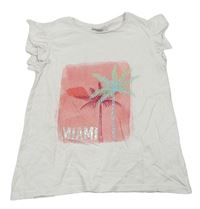 Biele tričko s palmami Matalan