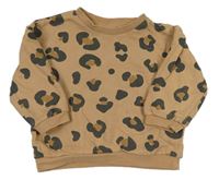Hnedo-čierna mikina s leopardím vzorom H&M