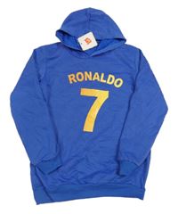 Nové - Modrá mikina s kapucňou a číslem - Ronaldo