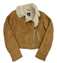 Hnedý semišový zateplený crop krivák New Look