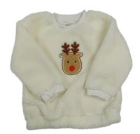 Biela huňatá mikina so sobom Primark