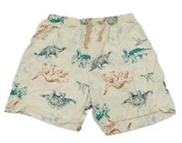 Béžové plátenné ľahké kraťasy s diny Tu