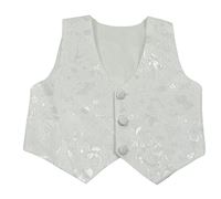 Bílá vzorovaná slavnostní vesta