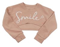 Ružová crop mikina s nápisom