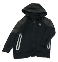 Černo-kahki prepínaci mikina s army rukávy a kapucňou George