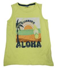 Neonově žluté tílko s potiskem Little kids