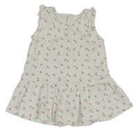 Bílé šaty s třešněmi C&A