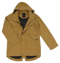Hnědá šusťáková jarní parka s kapucí Name it
