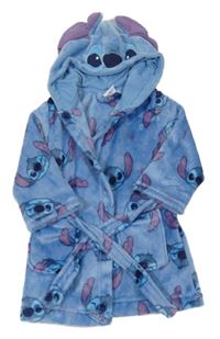 Modrý plyšový župan s kapucí - Stitch Disney