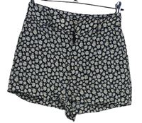 Dámské černo-bílé květované kraťasy H&M