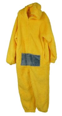 Dámská žluto-modrá huňatá kombinéza s kapucí Teletubies