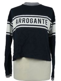 Dámske tmavomodré crop tričko s nápisom Bizzbee