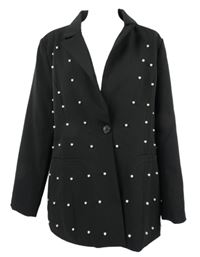 Dámske čierne sako s perličkami Boohoo