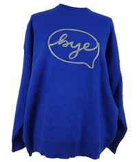 Nové - Dámský safírový oversized svetr s nápisem Parfois 