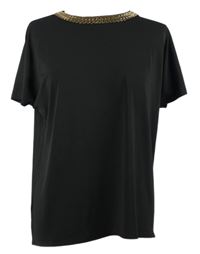 Dámská černá halenka s ozdobným výstřihem Julien McDonald 