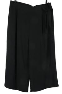 Dámske čierne strukturované culottes nohavice s opaskom George
