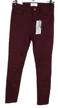 Nové - Dámske vínové skinny rifle New Look