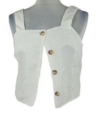 Nové - Dámský bílý propínací crop top New Look 