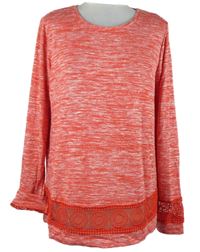 Dámský červený lehký svetr s krajkou George 