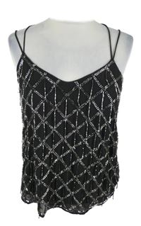 Dámský černý károvaný top s korálky River Island 