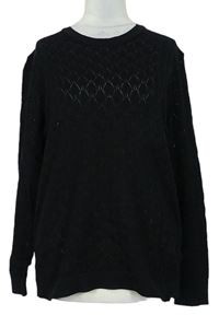 Dámsky čierny vzorovaný ľahký sveter Laura Torelli