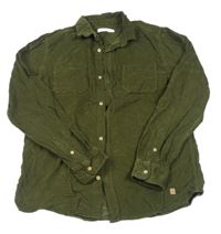 Khaki manšestrová košile ZARA
