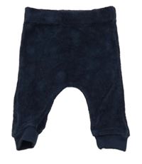 Tmavomodré sametové kalhoty Matalan