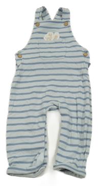 Světlemodré pruhované laclové tepláky s liškou Mothercare