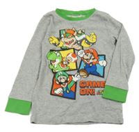 Šedo-zelené pyžamové triko se Super Mario H&M