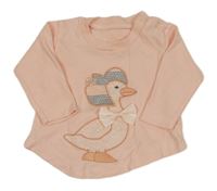 Světlerůžové triko s husičkou 