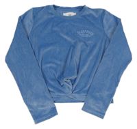 Modrá žebrovaná plyšová pyžamová mikina F&F