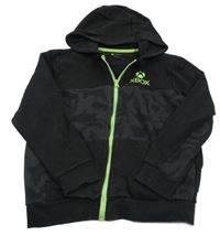Černo-šedo-zelená propínací mikina XBOX s kapucňou