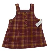 Nové - Vínovo-žlto-biele na traké šaty Nutmeg