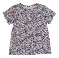 Fialovo-farebné tričko s maceškami H&M