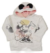 Biela mikina s Minnie a kapucňou George