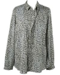 Dámská bílo-černá vzorovaná šifonová halenka C&A