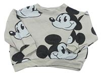 Béžovošedá oversize mikina s Mickeym Disney