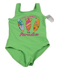 Zelené jednodílné plavky se surfy Primark