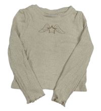 Béžové úpletové crop tričko s křídly Matalan