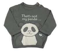 Tmavosivá rebrovaná ľahká mikina s pandou George