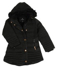 Čierny šušťákový zimný kabát s kapucňou Firetrap